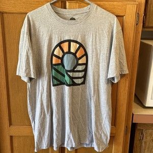 WOHVEN Crew Neck T-Shirt Gray Short Sleeve Minimalist Geometric Graphic Mens XL